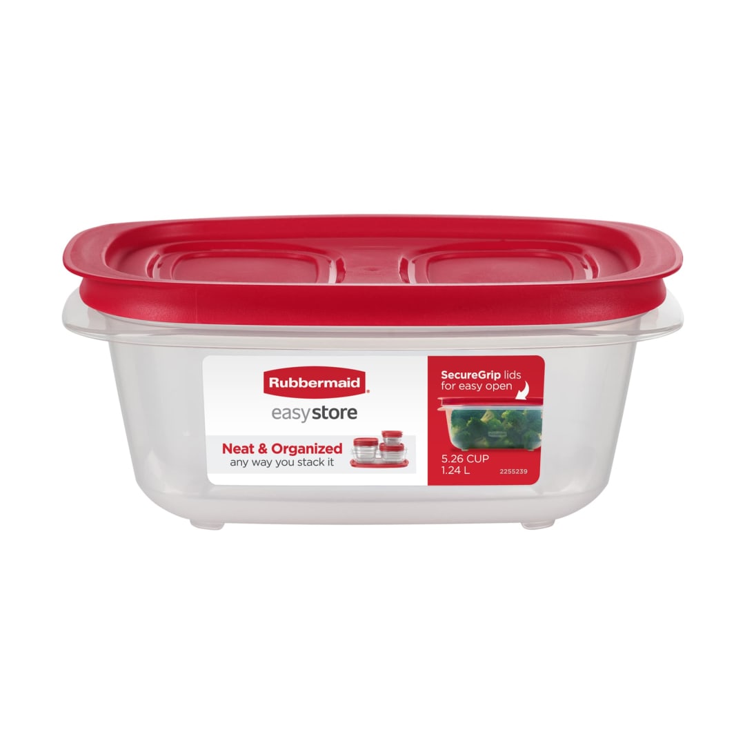 Rubbermaid 5.26-Cup EasyStore Rectangle Container, Food Storage Container, Food Storage Container with Lids