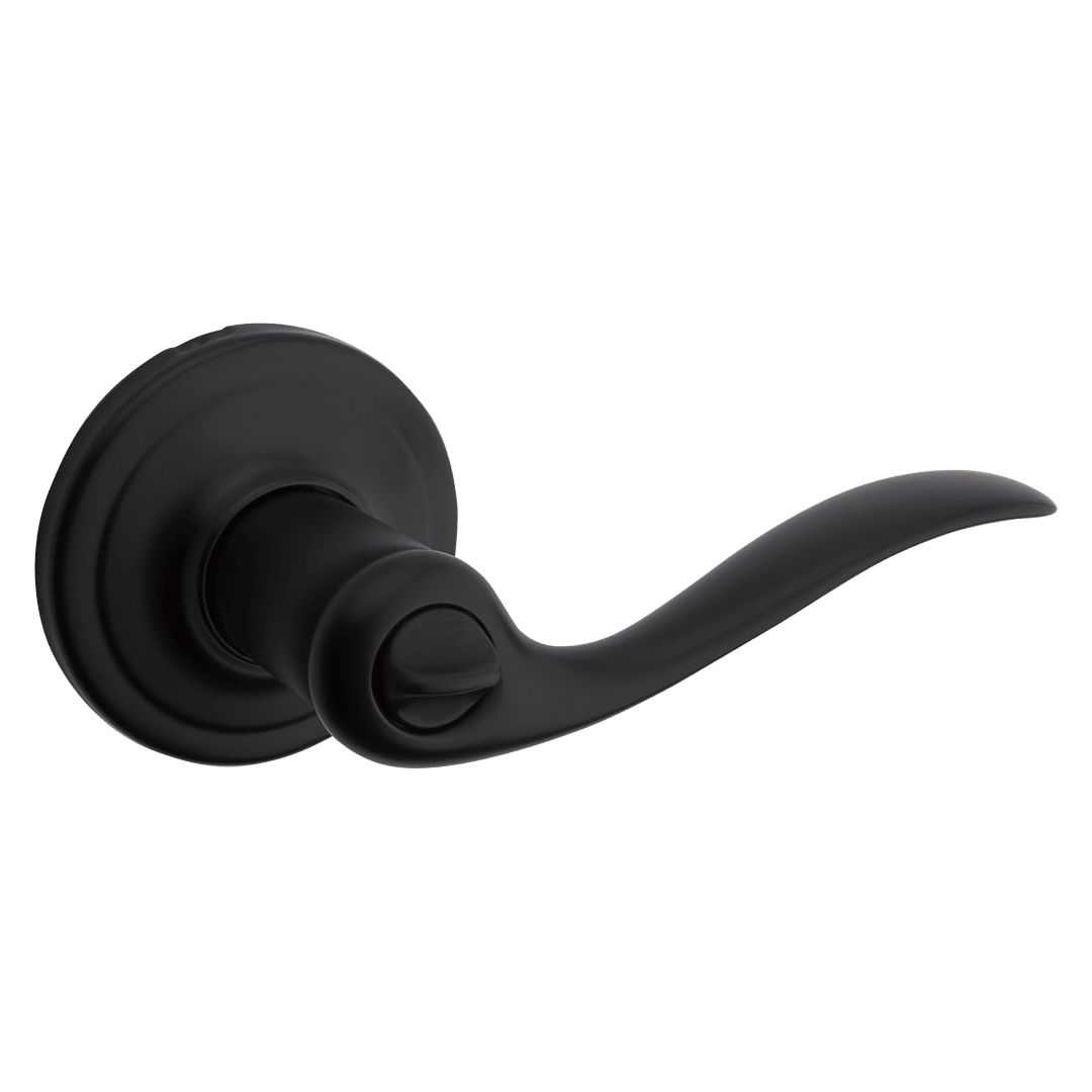Toluca Lever Keyed Entry Lever - featuring SmartKey in Matte Black