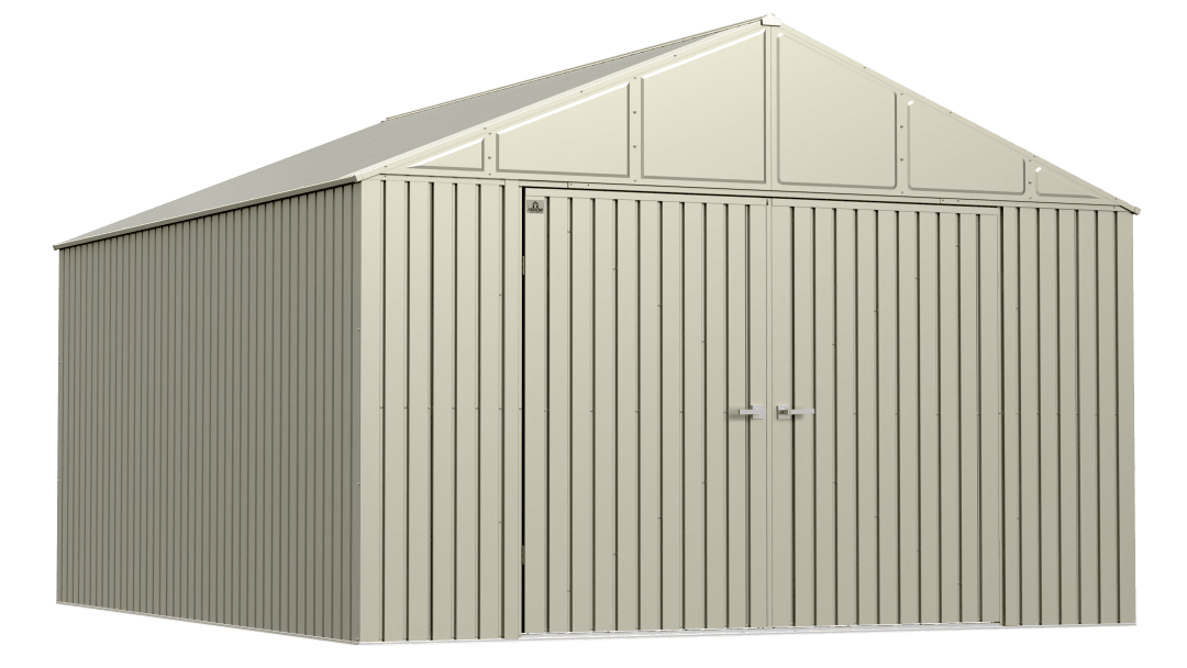 Arrow Elite Steel Storage Shed, 12x14, Cool Grey