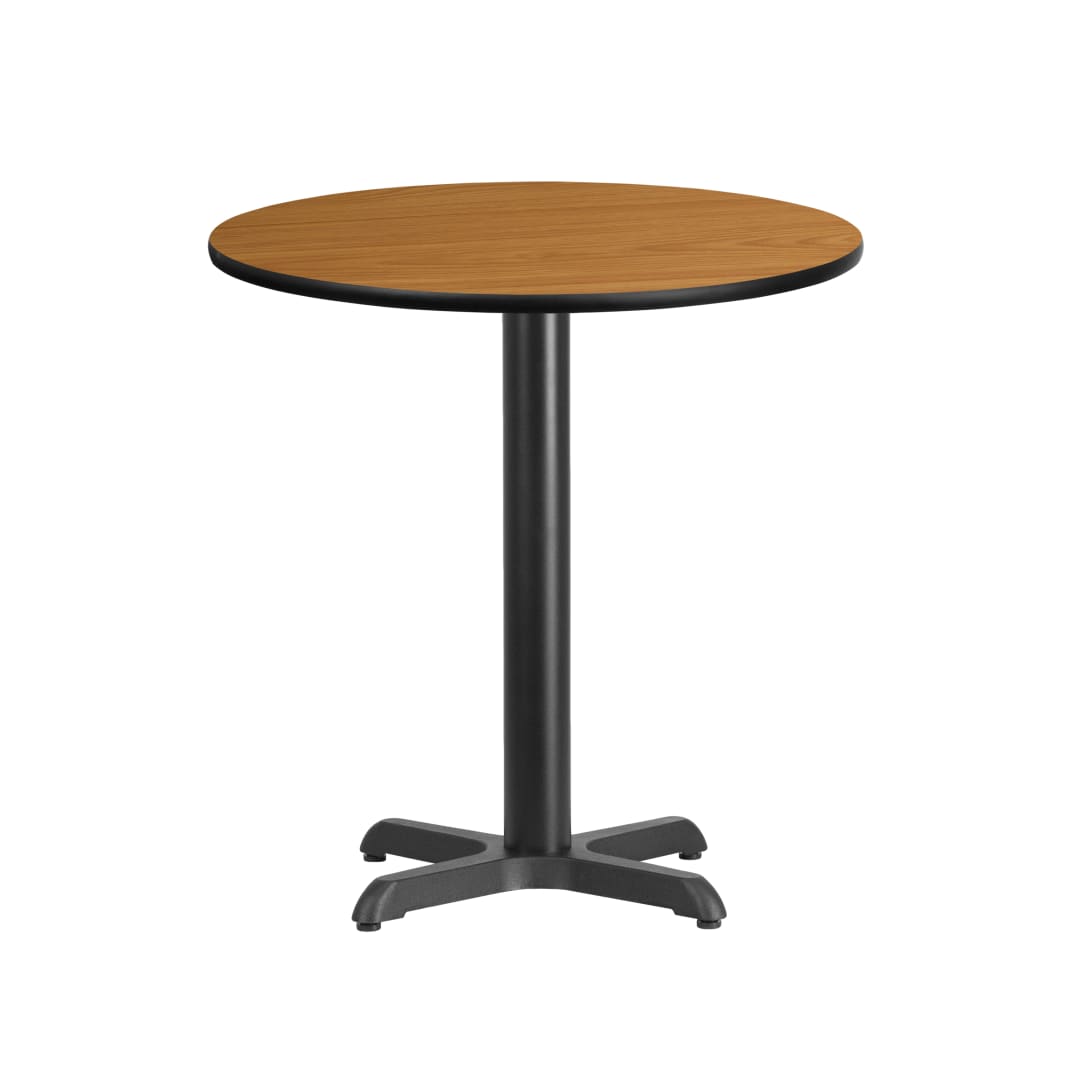 Graniss 24'' Round Natural Laminate Table Top with 22'' x 22'' Table Height Base