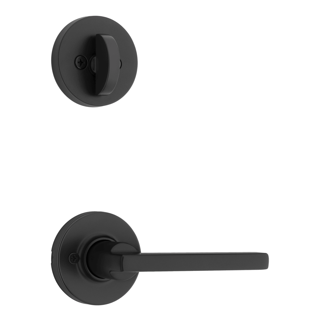 Hildon Round Door Lever Interior Pack in Matte Black