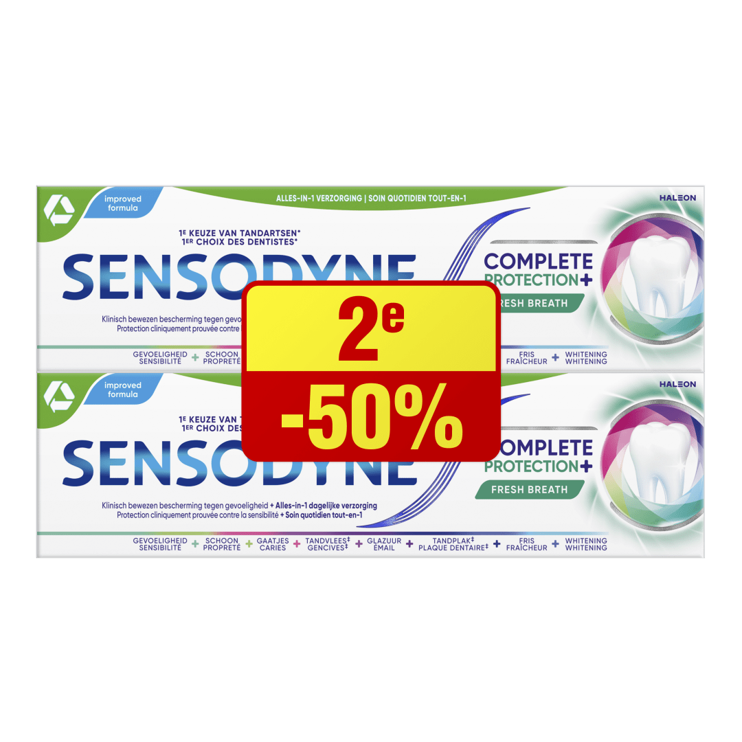 Sensodyne Complete Protection Fresh Breath Dentifrice - Promo pack - 2E -50%