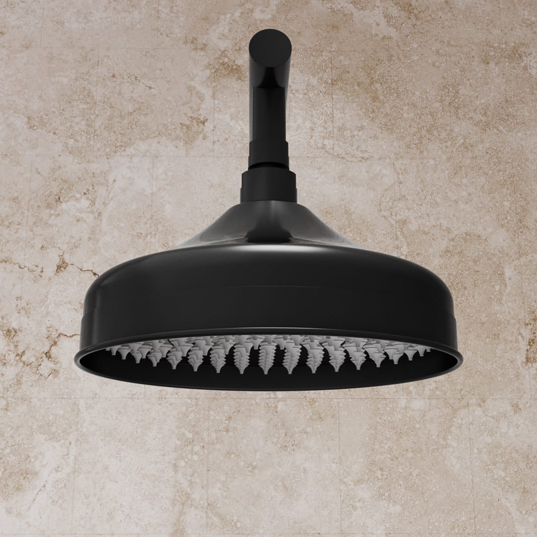 Atlantic 8 in. Round Rainfall Shower Head, Matte Black