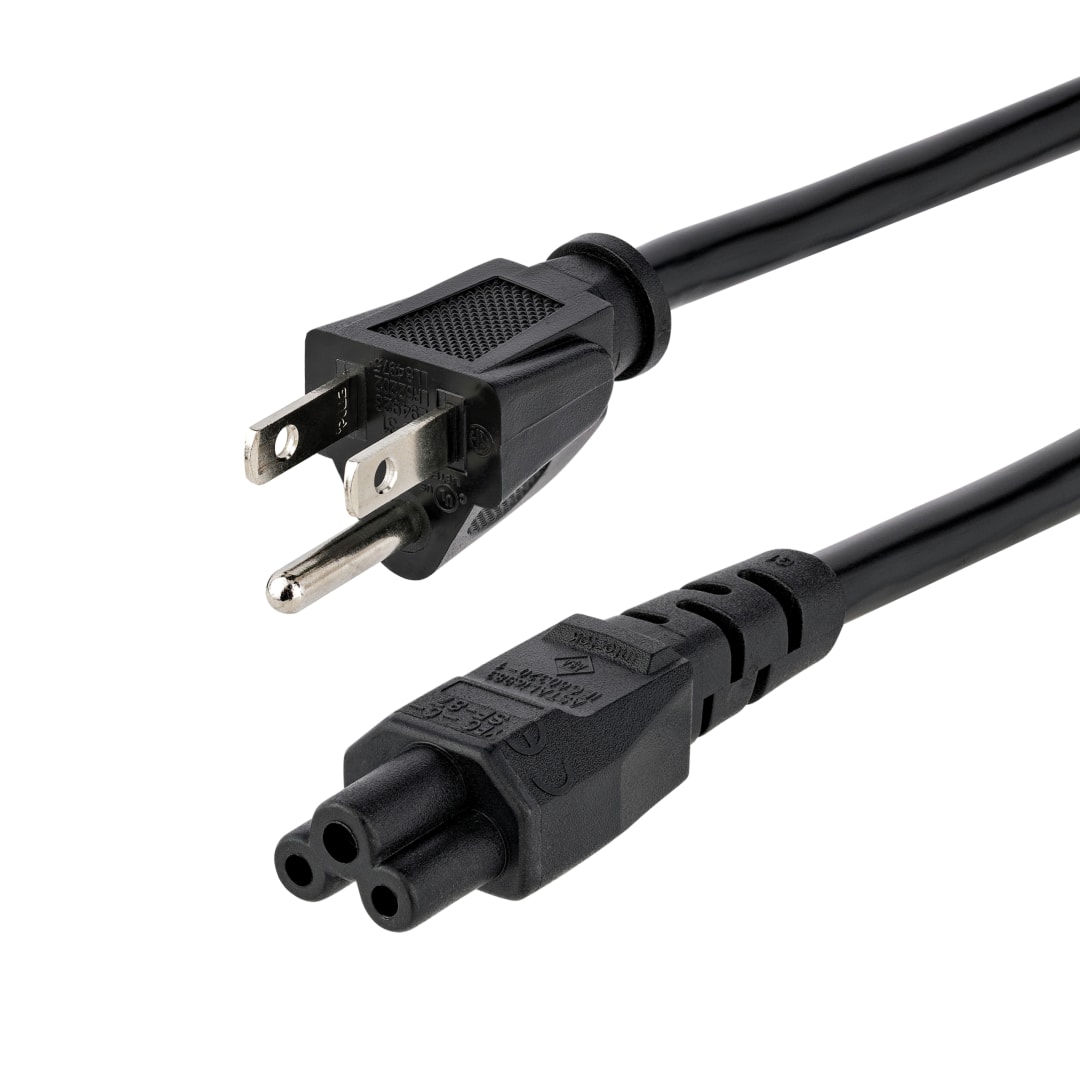 10ft Standard Notebook Power Cord NEMA 5-15P to C5