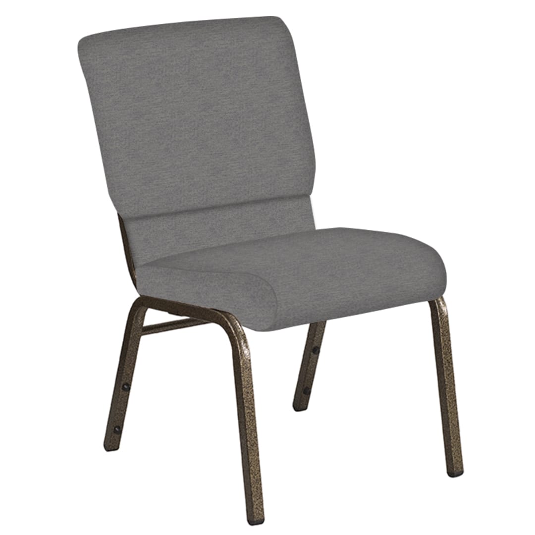 18.5''W Church Chair in Ravine Granite Fabric - Gold Vein Frame