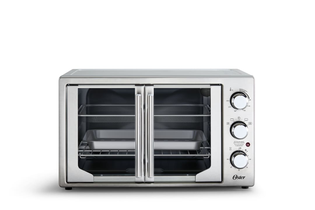 Oster® Horno con Freidora de Aire, Extra Grande, de Puertas Estilo Francés, Plateado