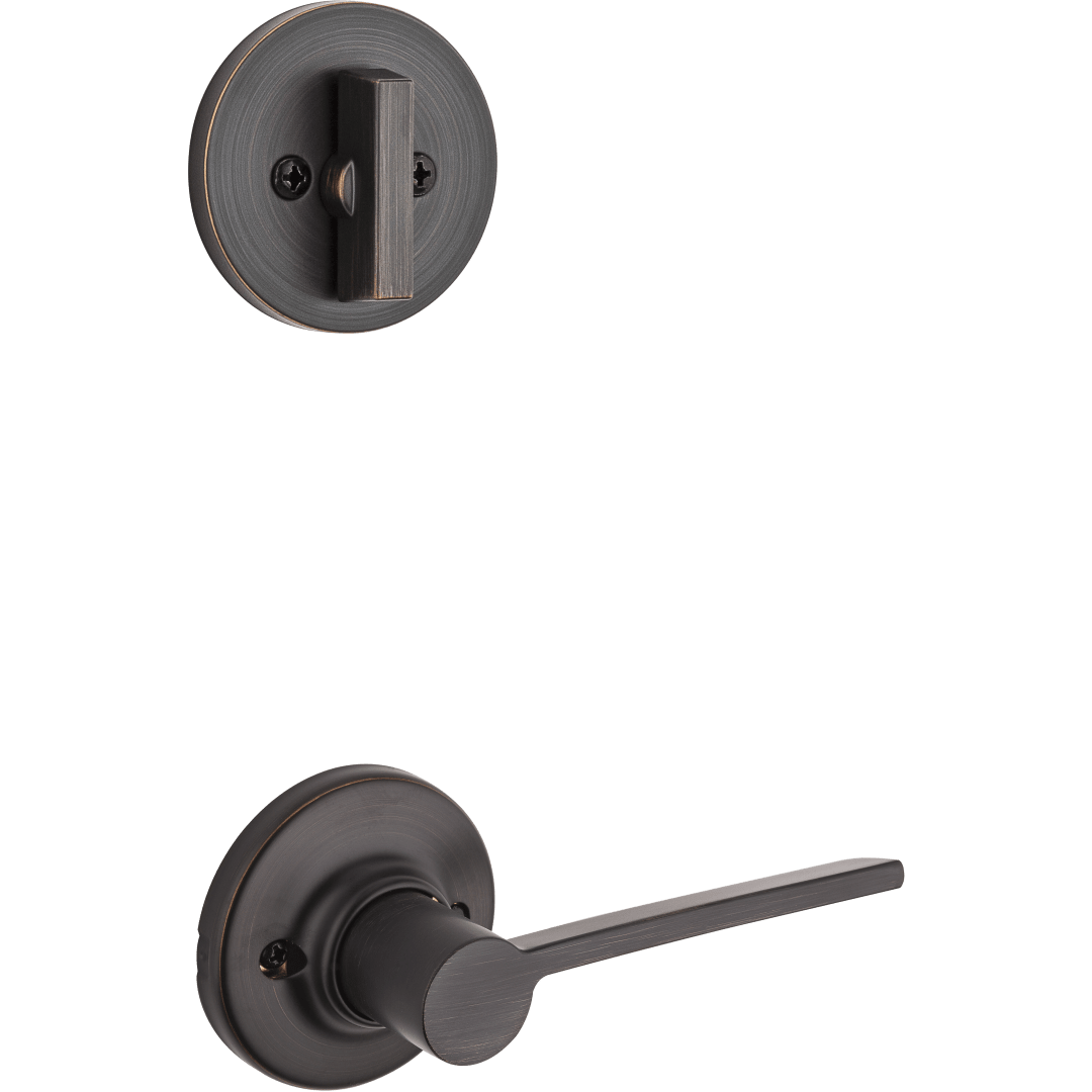 604 Single Cylinder Interior Pack w/ Ladera Left-Handed Lever for Kwikset Series Handlesets in Ventian Bronze