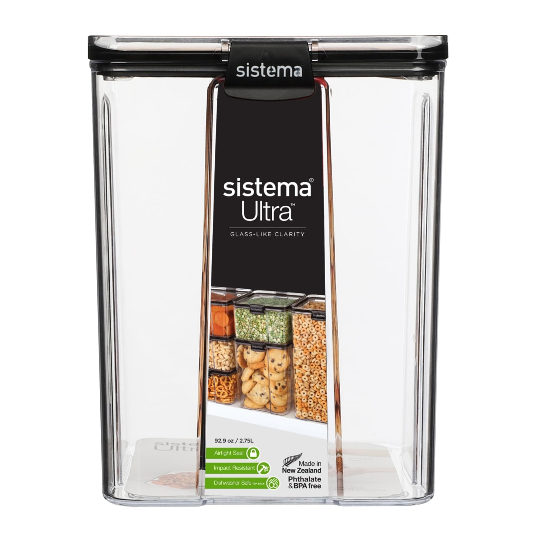 Sistema Ultra Airtight Pantry Food Storage Container, 2.75 L, Large, Stackable, BPA-Free Tritan Plastic