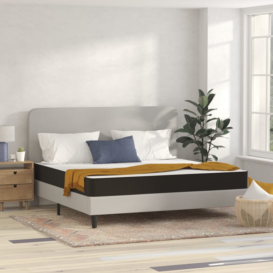 Capri Comfortable Sleep 8 Inch CertiPUR-US Certified Foam and Innerspring Hybrid Mattress, King Mattress in a Box