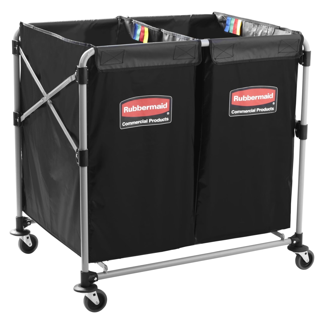 Rubbermaid Commercial Products Collapsible X Cart, 8 Bushels, Multi Stream, Black