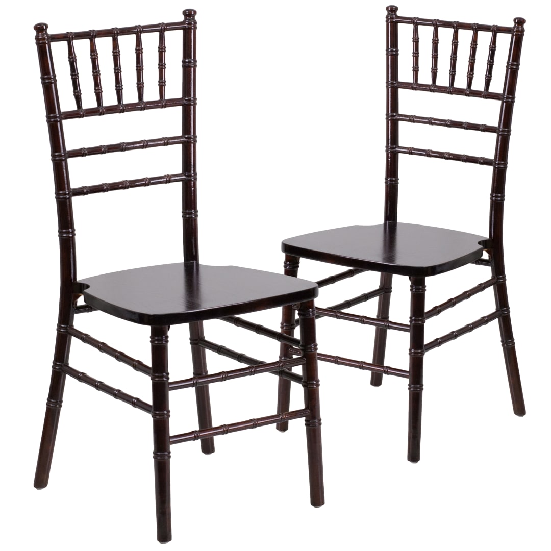 2 Pack HERCULES Series Walnut Wood Chiavari Chair