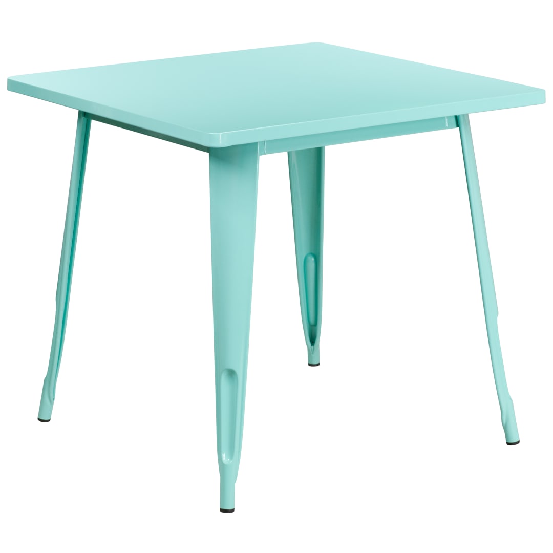 Felix Commercial Grade 31.5" Square Mint Green Metal Indoor-Outdoor Table