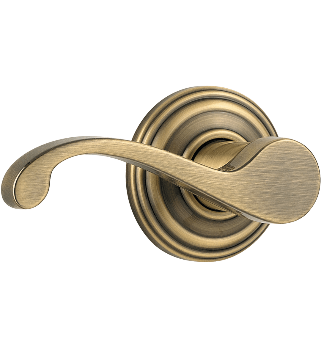 Commonwealth Left-Handed Half-Dummy Lever in Antique Brass