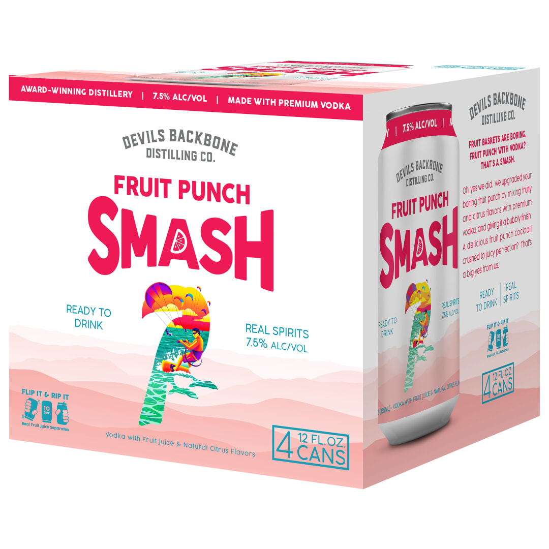 Devils Backbone Distilling Company Fruit Punch Smash 7.5%, 4PK 12oz Can