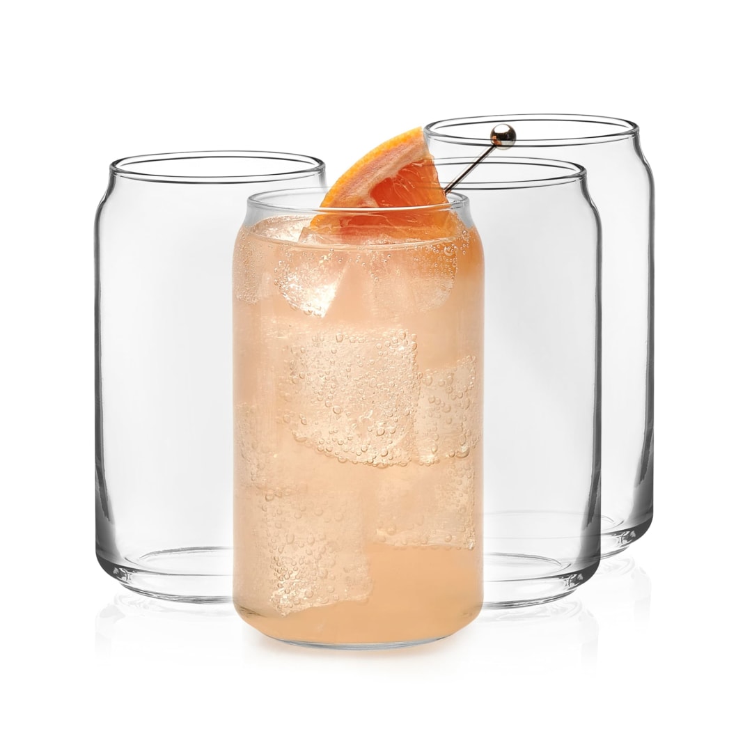 Libbey Classic Can Tumbler Glasses, 16-ounce, Set of 4