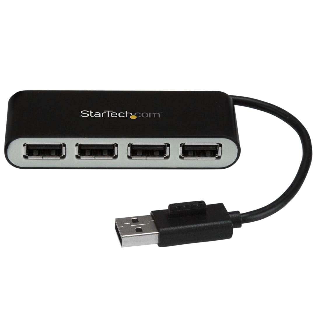 4 Port Portable USB 2 0 Hub with Built in Cable