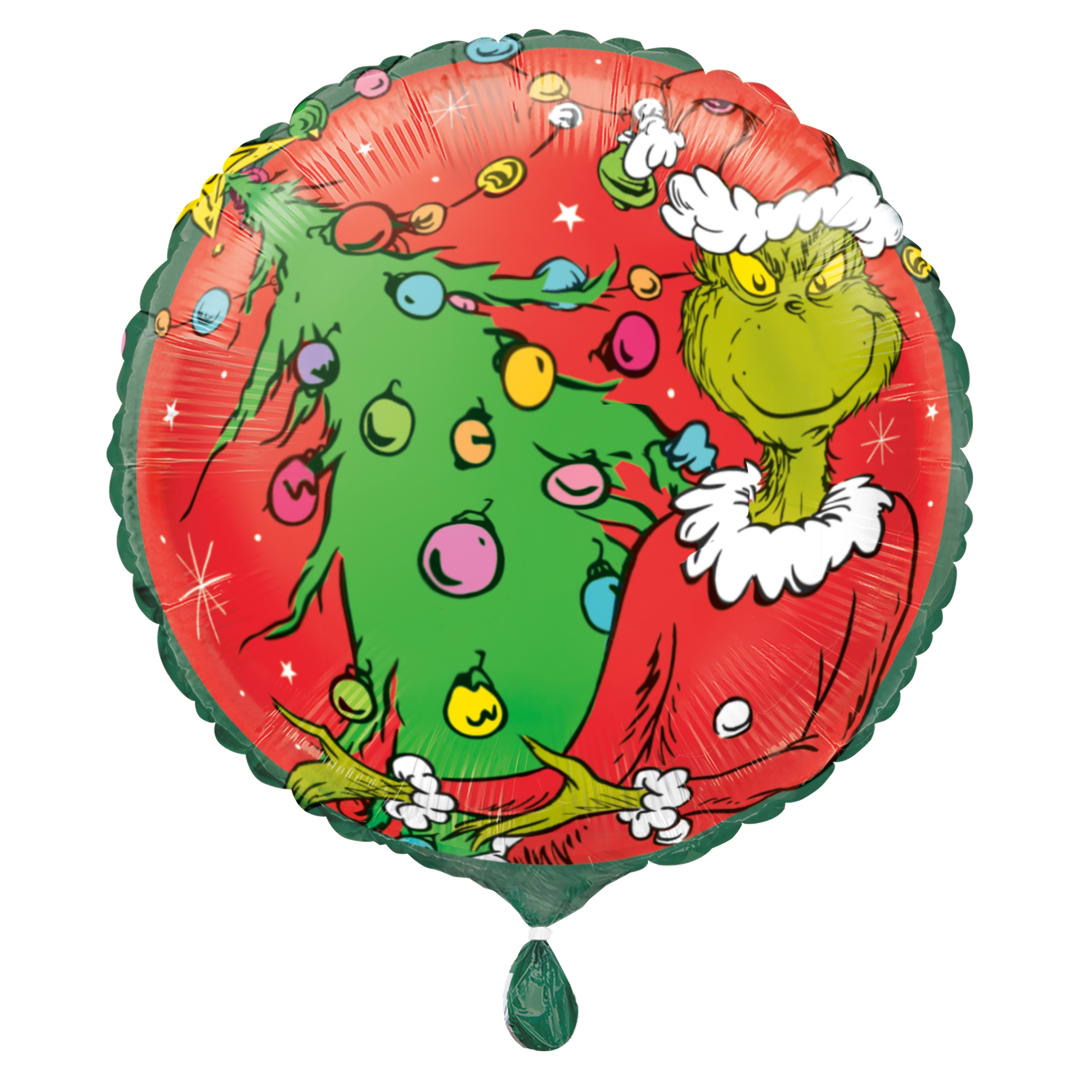 Grinch Round 18" Foil Balloon - Packaged