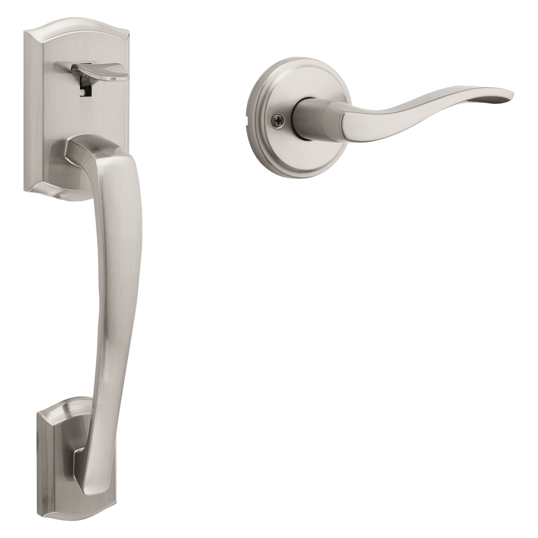 Prescott Handleset in Satin Nickel with Microban Protection