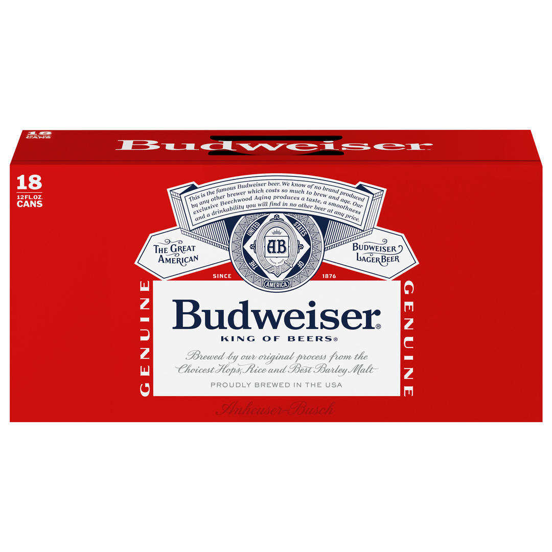 Budweiser Beer, 18 Pack Beer, 12 FL OZ Cans