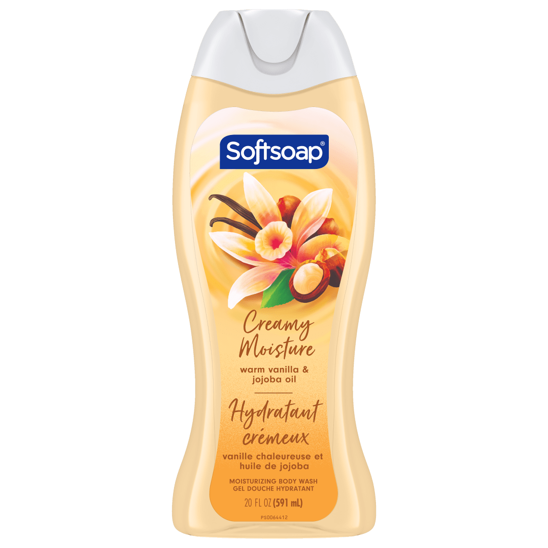Softsoap Creamy Moisture Body Wash, Paraben Free, pH Balanced Moisturizing Body Wash, Warm Vanilla and Jojoba Oil Scent, 20 fl oz