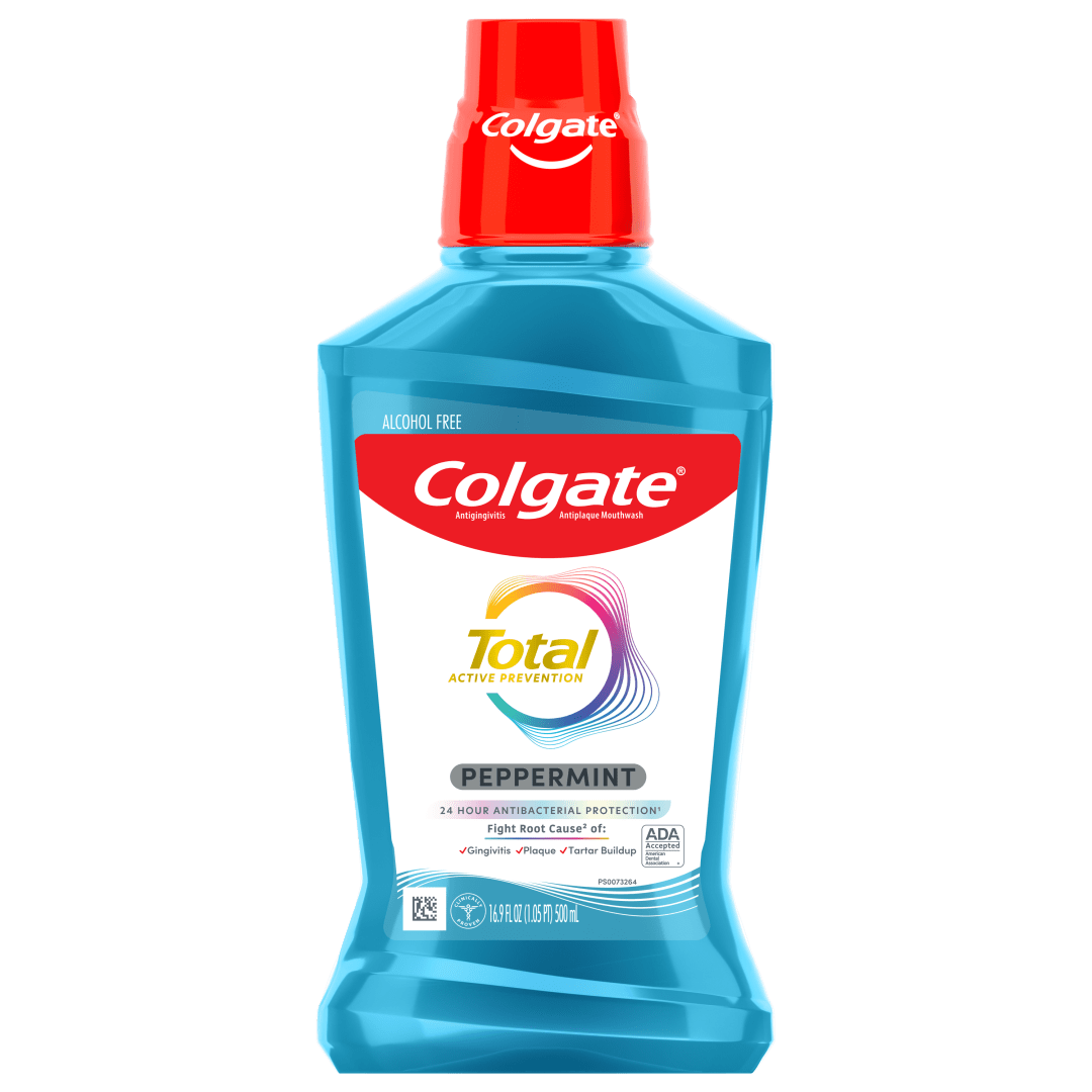 Colgate Total Pro-Shield Alcohol Free Mouthwash, Antibacterial Formula, Peppermint - 500 mL, 16.9 fl.oz. (6 Pack)