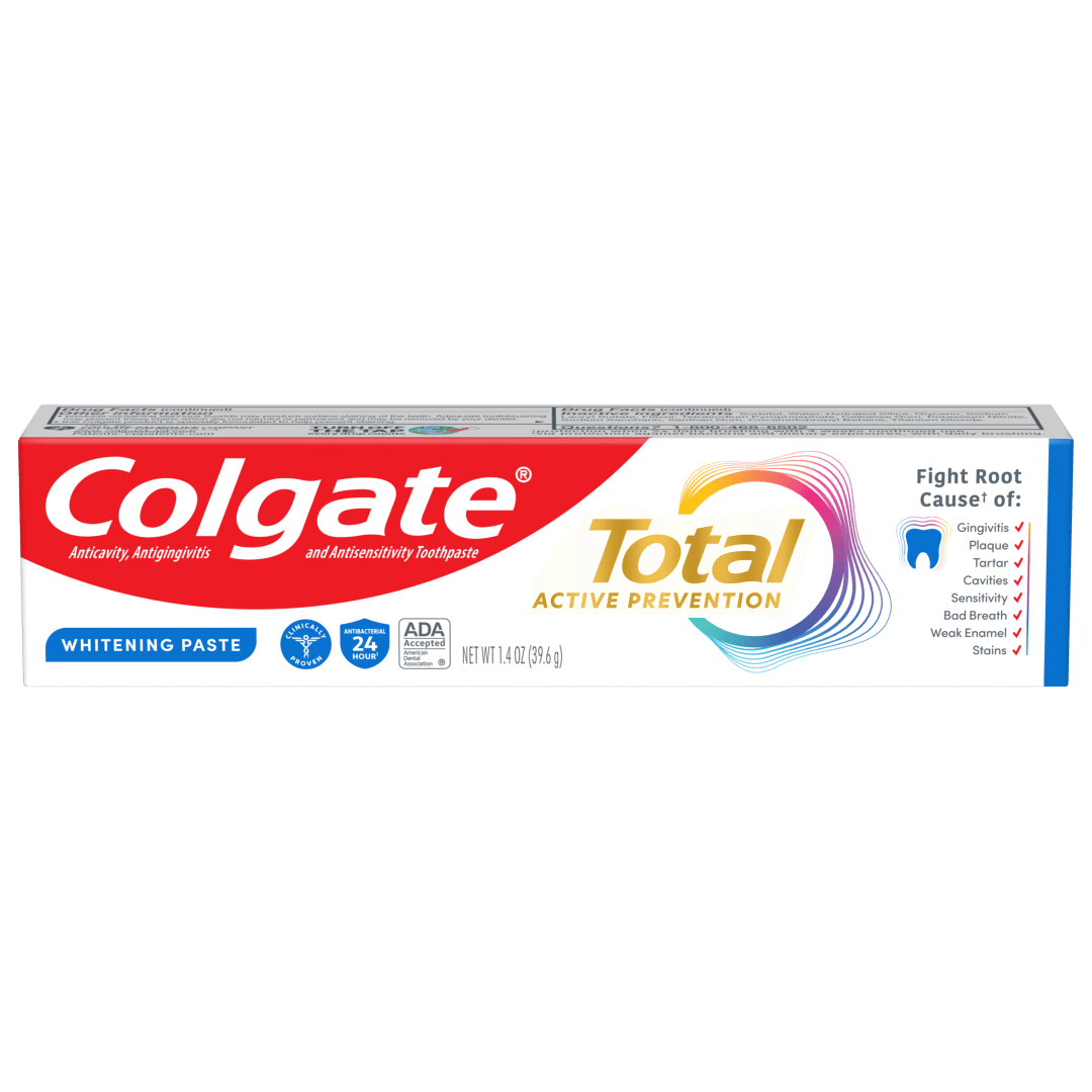 Colgate Total Active Prevention Travel Whitening Toothpaste, Mint, 1.4 oz
