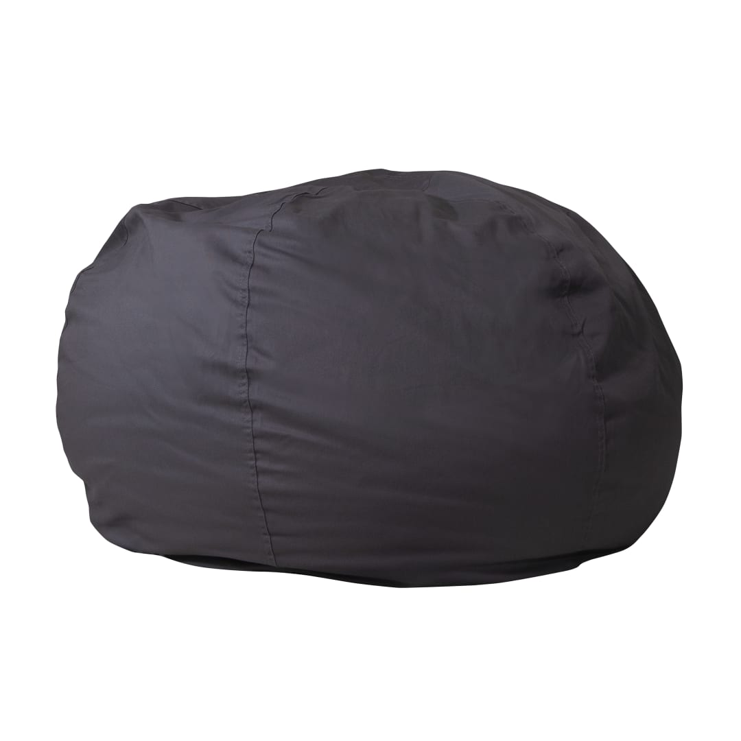 Duncan Oversized Solid Gray Refillable Bean Bag Chair for All Ages