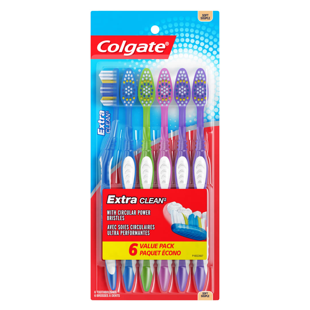 Colgate Extra Clean Full Head Toothbrush, Soft - 6 Count