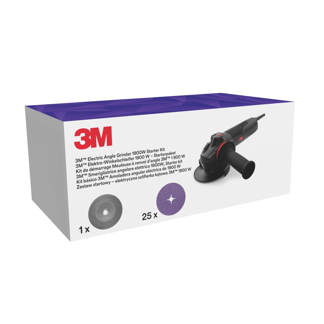 3M™ Elektrikli Taş Motoru, 41901, 125 mm, 1900W, includes 1182C Slotted Disc (25) &amp; Ribbed BUP