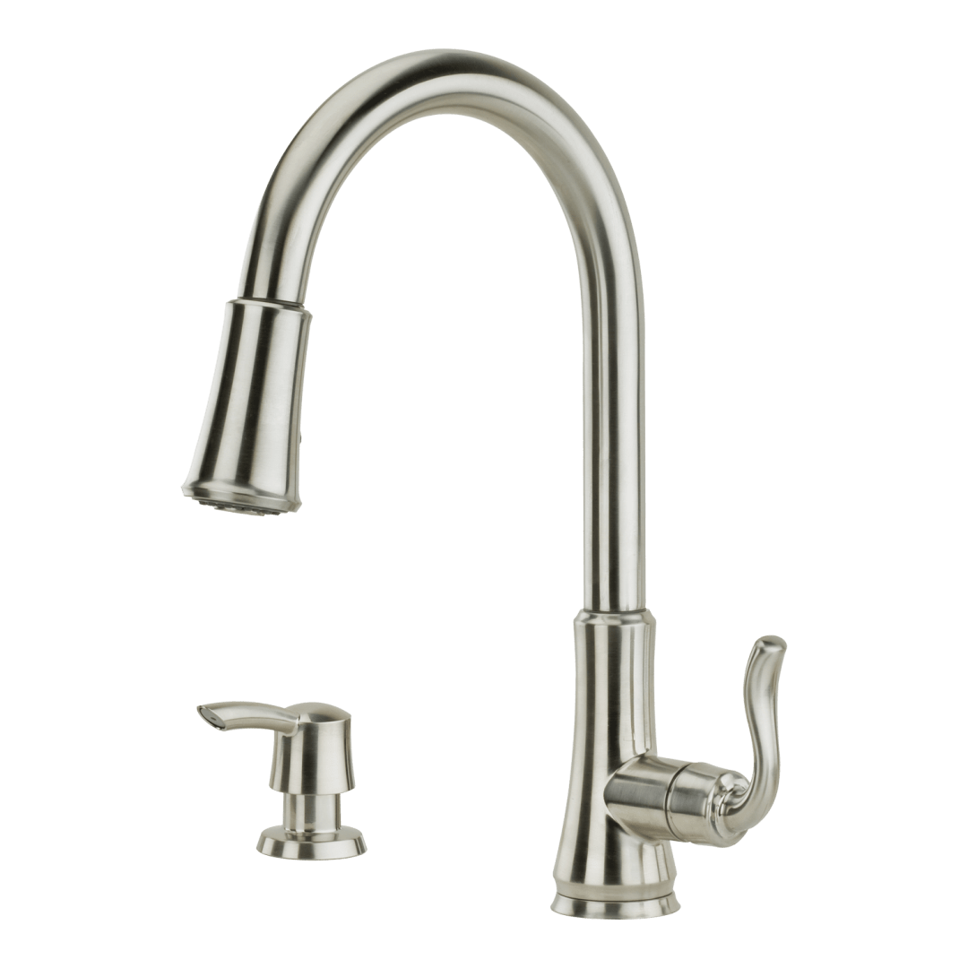 Cagney 1-Handle Pull-Down Kitchen Faucet with Soap Dispenser in Spot Defense Stainless Steel