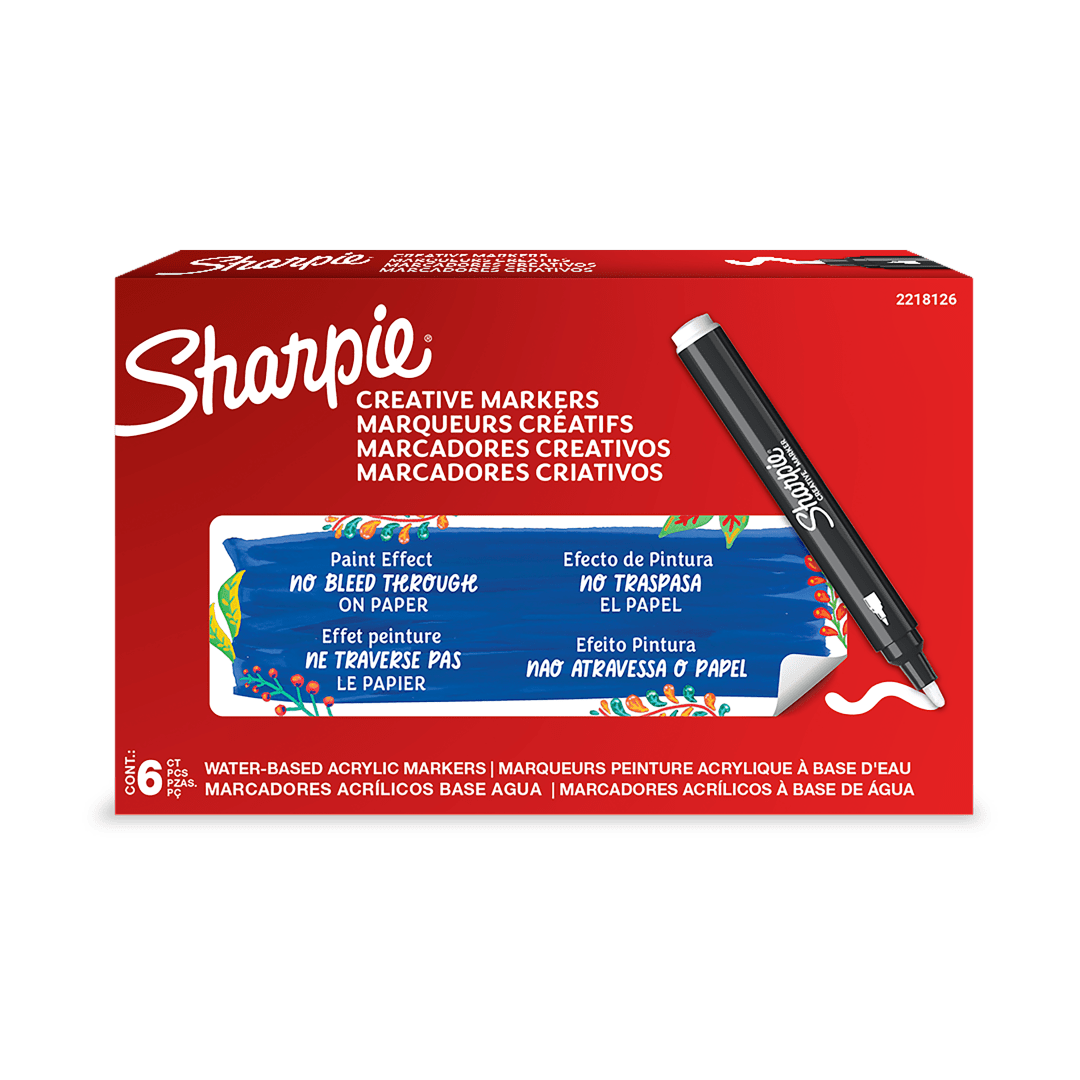 Sharpie Creative Marker, Water-Based Acrylic Marker, Bullet Tip, White, 1 Count