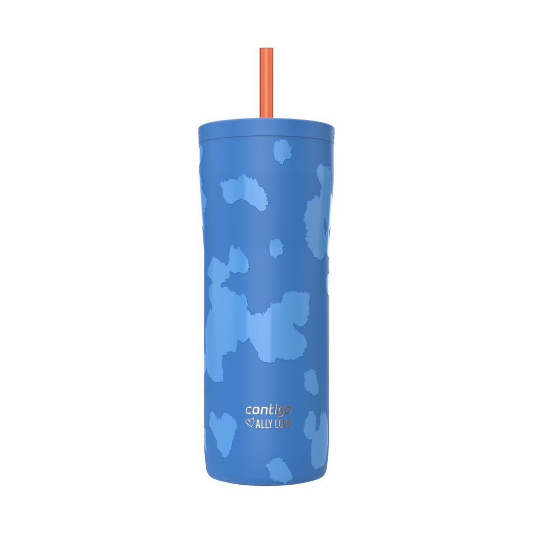 Contigo x Ally Love Streeterville 2.0 Stainless Steel Tumbler with Straw, 24 oz (709 mL), Stellar Jay
