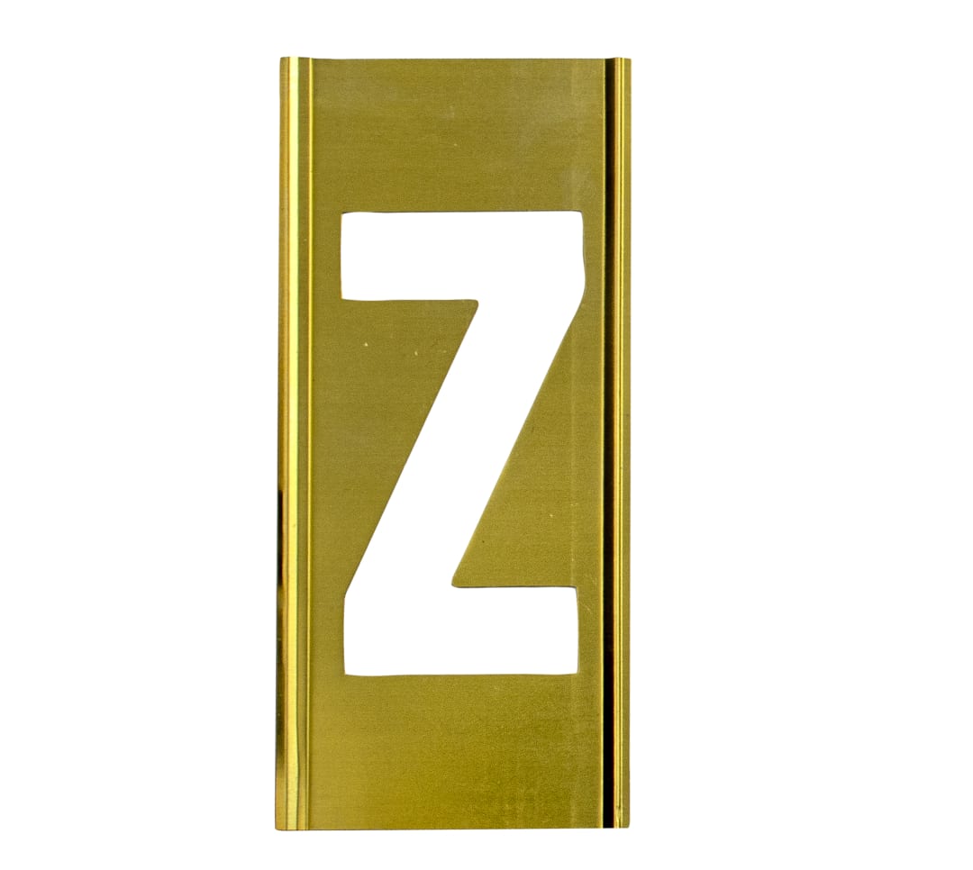 Stencil Sort-2" Brass Gothic Z