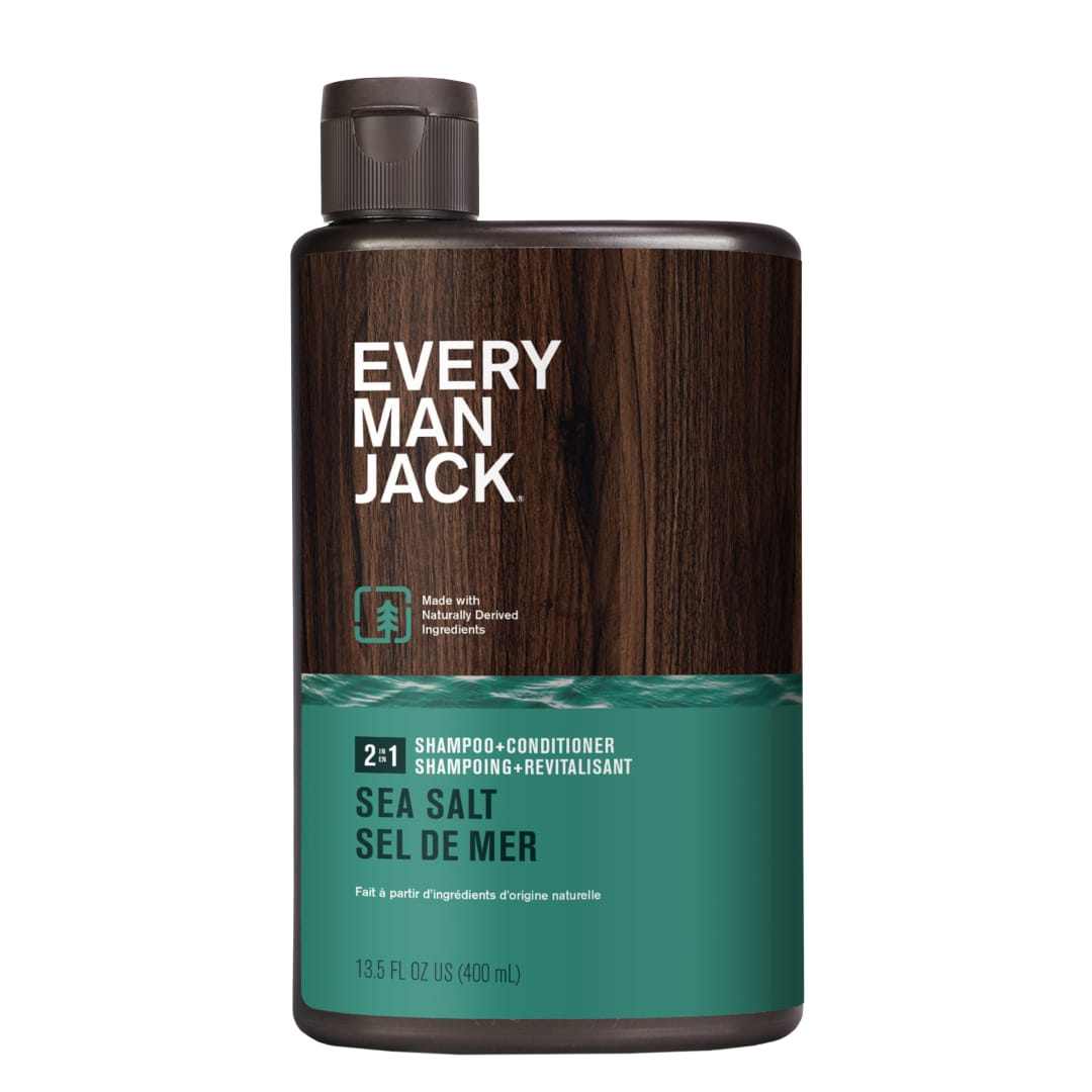 Every Man Jack Sea Salt + Citrus 2-in-1 Shampoo and Conditioner for Men, Naturally Derived, 400ml