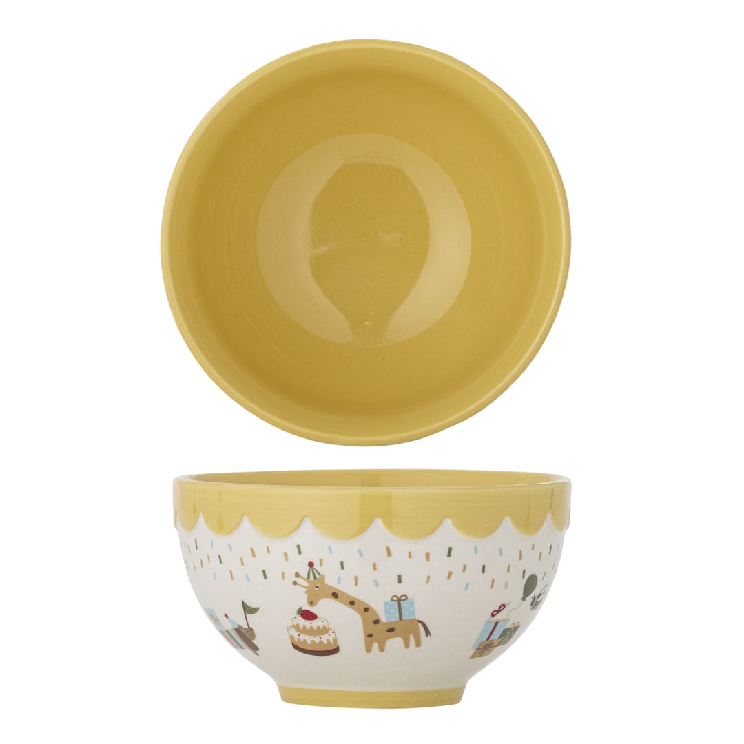 82063156 - Celebrate Bowl, Yellow, Stoneware STOCK: 104