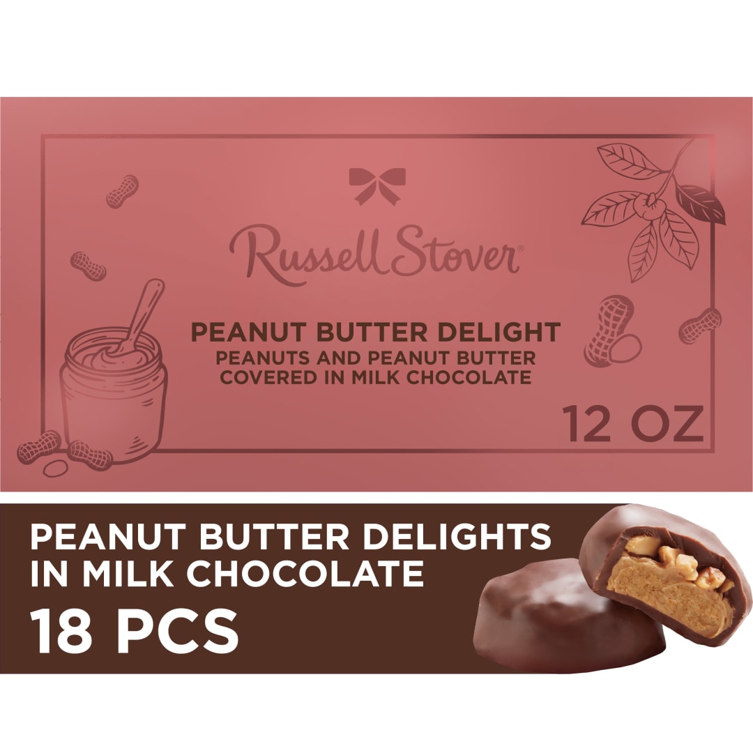 RUSSELL STOVER Milk Chocolate Peanut Butter Delight Candy Gift Box, 12 oz.
