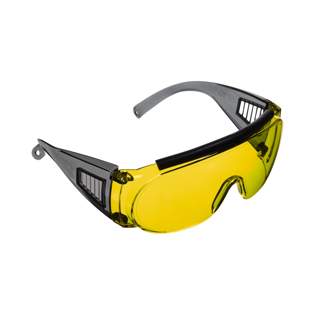 Allen Company Ballistic Fit Over Prescription Safety Glasses, Yellow