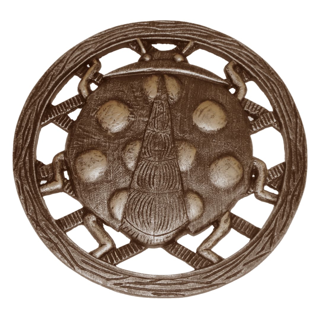 Antique Bronze Metal Stepping Stone Lady Bug - Cast Aluminum