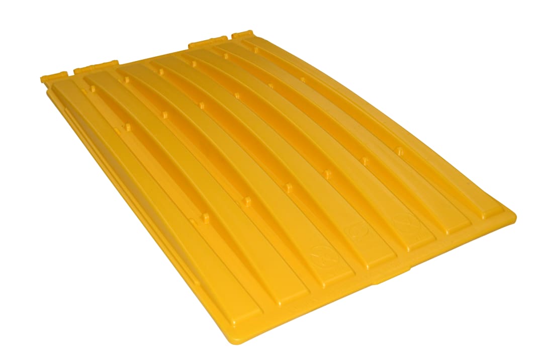 Lid Poly 36 X 58 Single Wall Double Lip Yellow