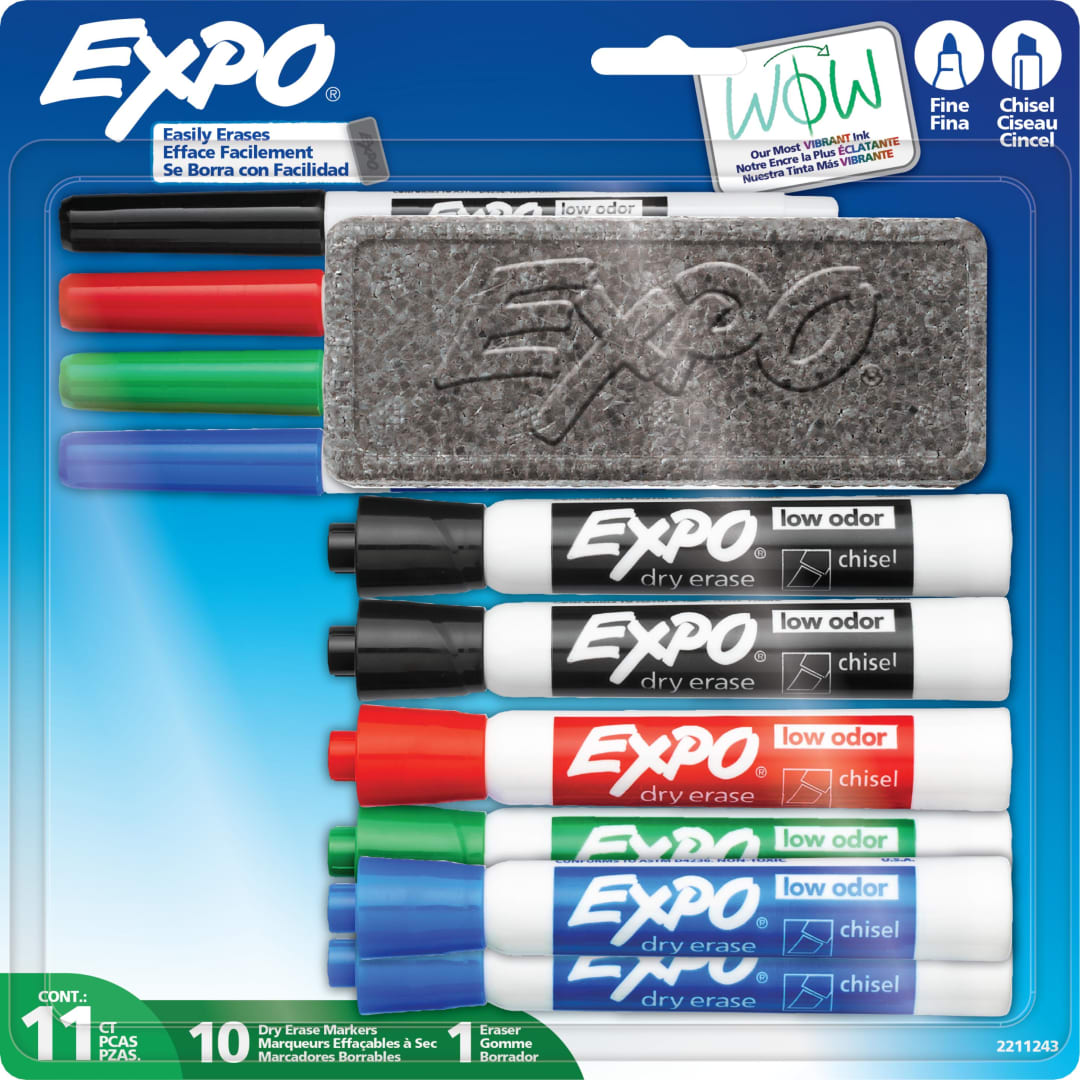 EXPO DE LO CH/FN 10CT + ERASER B-ASST
