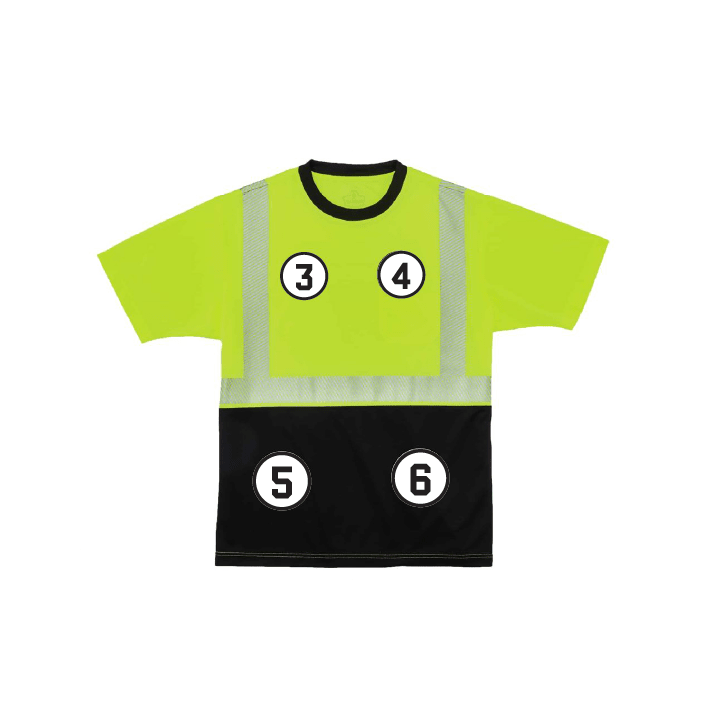 GloWear 8280BK Hi-Vis T-Shirt - Type R, Class 2, Black Bottom