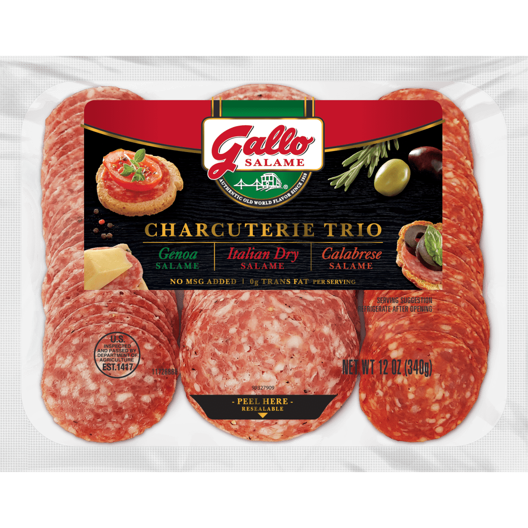 Gallo Salame® Charcuterie Trio with Genoa, Calabrese and Italian Dry Salami, 12 oz