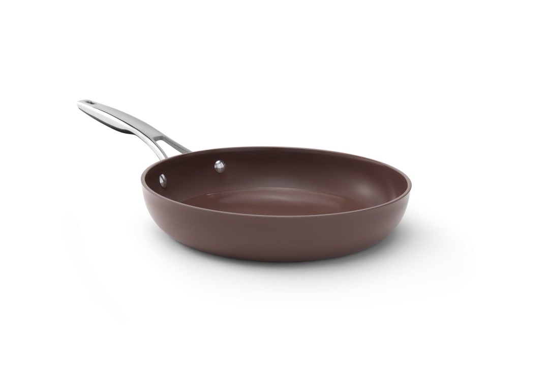 Calphalon Premier Ceramic Nonstick 10 inch Frying Pan, Durable Ceramic Pan for Searing, Sauteing, Long Lasting PFAS-Free Cookware, Dishwasher Safe, Oven Safe, Fond