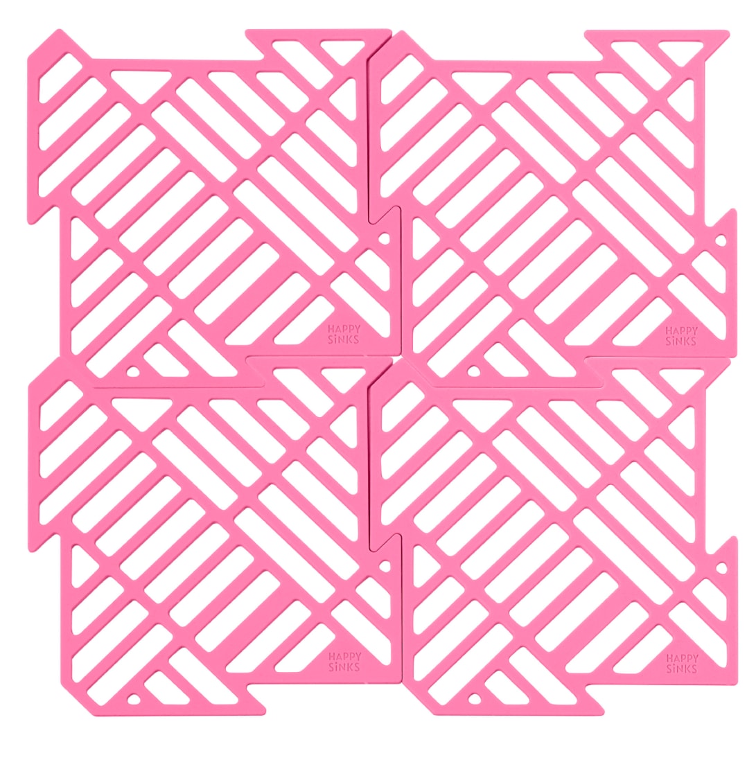 Happy Sinks Sink Mat Set - Garden Rose - 4pcs