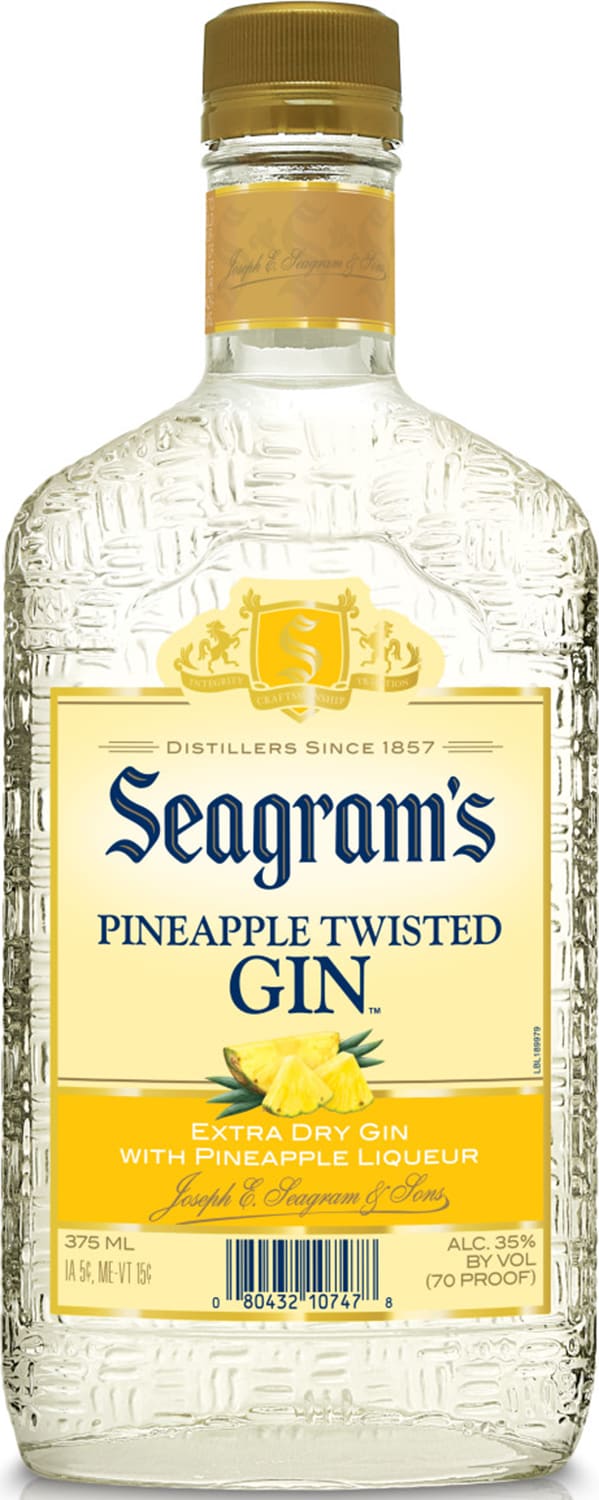 Seagram's Twisted Pineapple Flavored Gin, 375 ml Flask, 70 Proof
