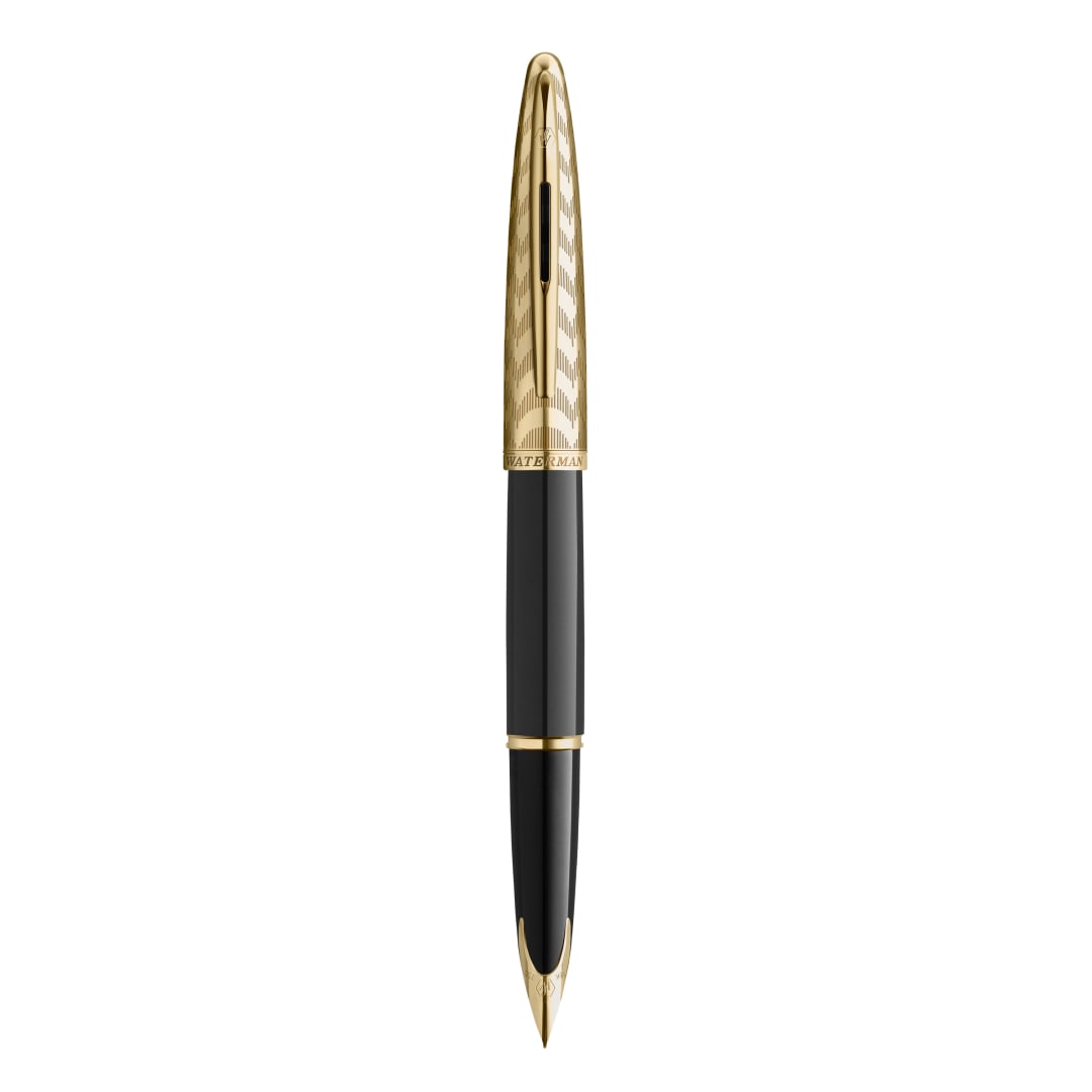 Pluma estilográfica Waterman Carène | Colección Opera | Negro y dorado | Estuche de regalo