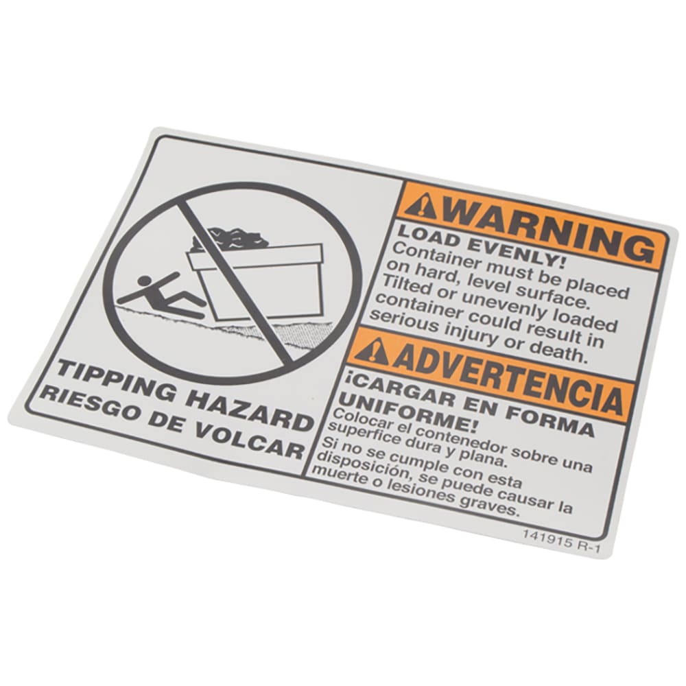 Label - Warning Load Evenly
