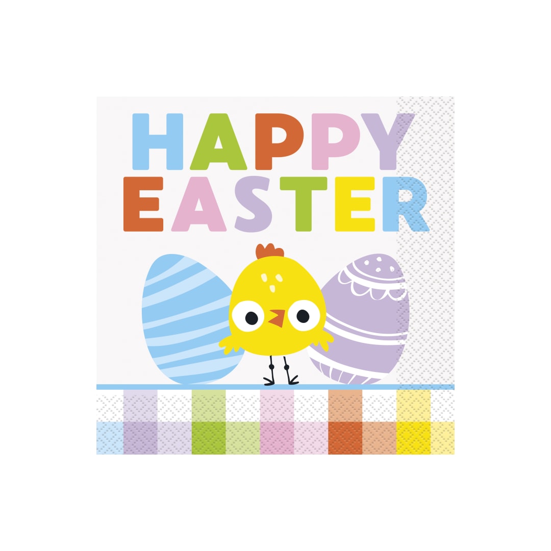 Colorful Gingham Easter Luncheon Napkins, 16ct