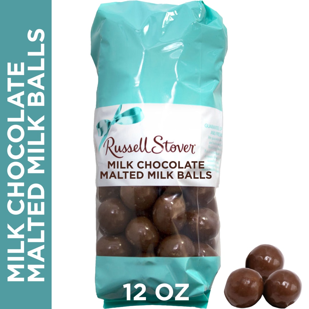 RUSSELL STOVER Milk Chocolate Malted Milk Balls, 12 oz. bag