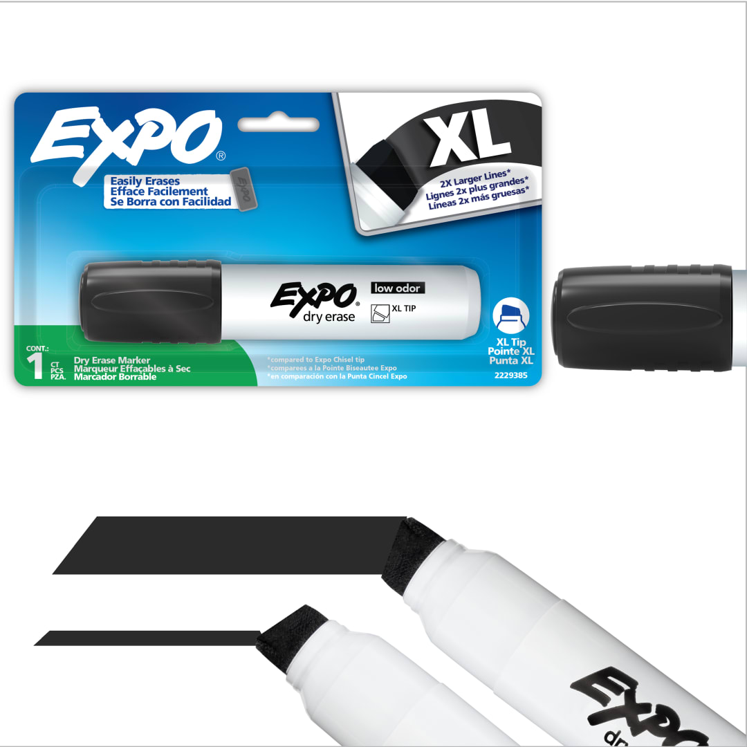 EXPO Dry Erase Markers, Low Odour Ink, Black, XL Tip, 1 Count